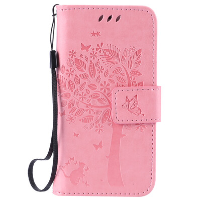 

Pink Tree Design PU Leather Flip Cover Wallet Card Holder Case for IPHONE 5