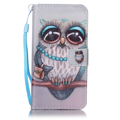 

Gray Owl Design PU Leather Flip Cover Wallet Card Holder Case for SAMSUNG A510