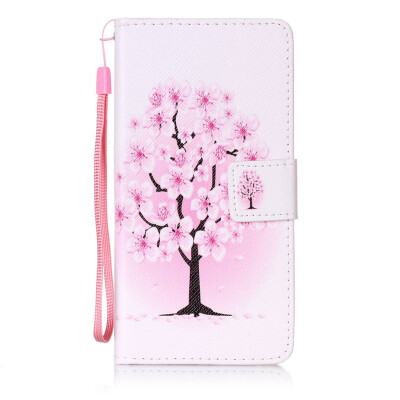 

Peach Blossom Design PU Leather Flip Cover Wallet Card Holder Case for Sony Xperia XP