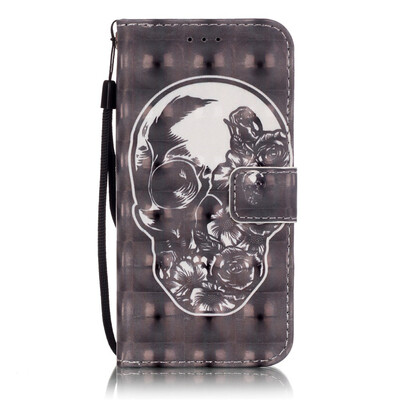 

Skull Design PU Leather Flip Cover Wallet Card Holder Case for SAMSUNG S6EDGEPLUS