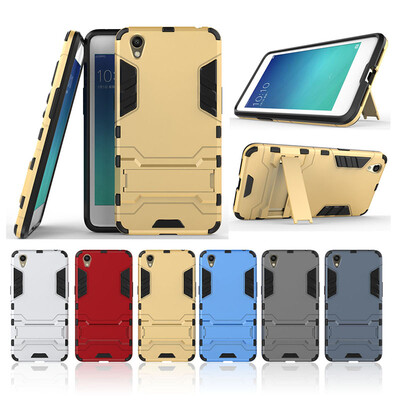 

Gold Slim Robot Armor Kickstand Shockproof Hard Rugged Rubber Back Case For OPPO A37