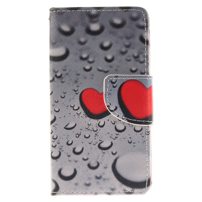 

Heart-shaped waterdrop Design PU Leather Flip Cover Wallet Card Holder Case for LG Leon