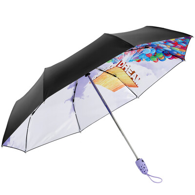 

Paradise Umbrella UPF50 self-opening black plastic transfer tri-fold sun umbrella umbrella 31815E purple