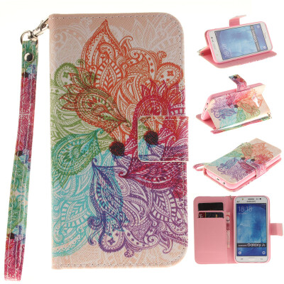 

Colorful flowers Design PU Leather Flip Cover Wallet Card Holder Case for SAMSUNG GALAXY J5