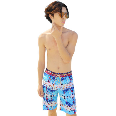 

QIHAI QIHAI beach pants men&39s swim trunks comfortable&relaxed fashion spa large yards five swimsuits 7809-3 blue XL code