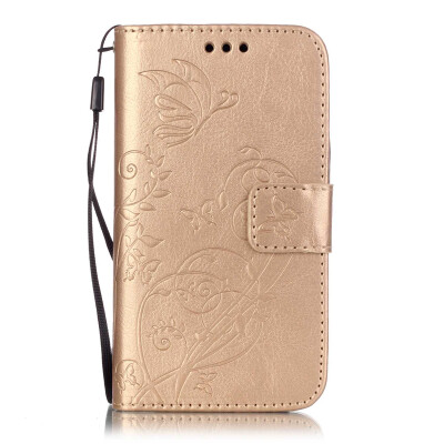 

Gold Flower Design PU Leather Flip Cover Wallet Card Holder Case for SAMSUNG G360