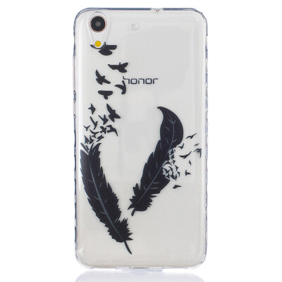 

Two feathers Pattern Soft Thin TPU Rubber Silicone Gel Case Cover for HUAWEI Honor 5A/Y6 II