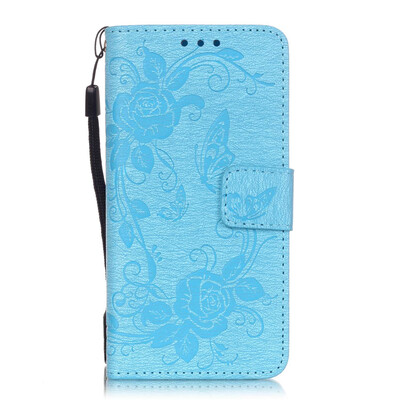

Blue Butterfly Design PU Leather Flip Cover Wallet Card Holder Case for SAMSUNG A510