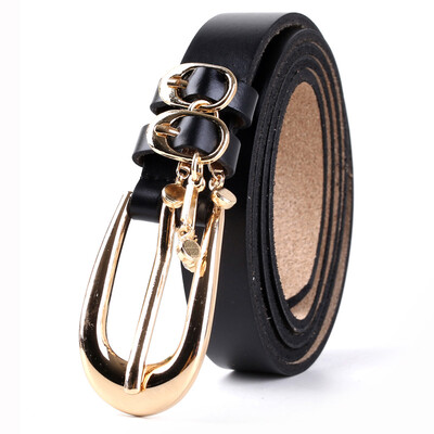

LovingLilies Women&39s Belt Pendant Pendant Decorative Leather Belt Korean Fashion Trousers Black