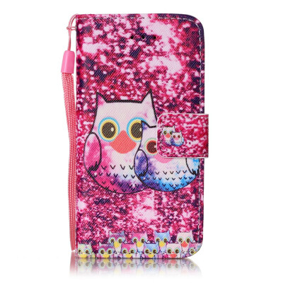 

Two Cats Design PU Leather Flip Cover Wallet Card Holder Case for IPHONE 5S