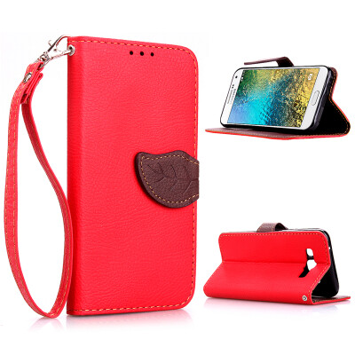 

Red Design PU Leather Flip Cover Wallet Card Holder Case for Samsung Galaxy E5/E500F