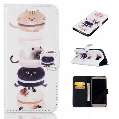 

Kitty Дизайн Кожа PU откидная крышка бумажника карты держатель чехол для Samsung Galaxy S6