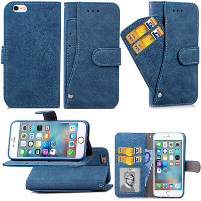 

Blue Design Кожа PU откидной крышки Кошелек Карты Держатель чехол для IPhone 6 / 6S
