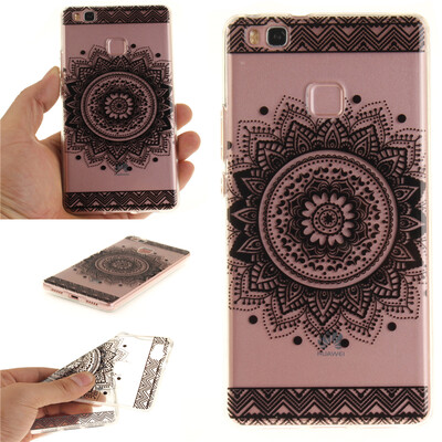 

Black mandala Pattern Soft Thin TPU Rubber Silicone Gel Case Cover for HUAWEI P9 LITE