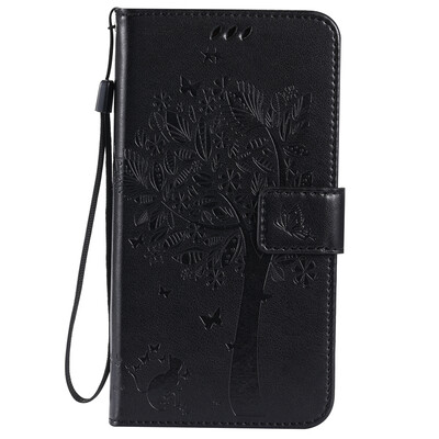 

Black Tree Design PU Leather Flip Cover Wallet Card Holder Case for SAMSUNG J710