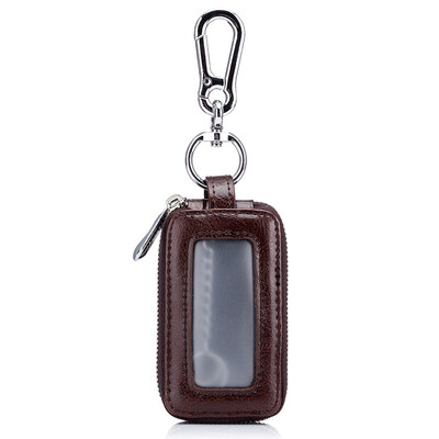 

2018 new car keys double zipper bag leather key bag leather key bag Unisex large capacity design