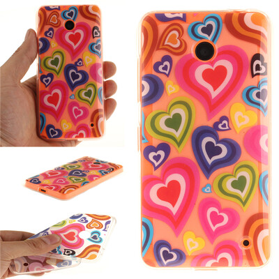 

Colorful love Pattern Soft Thin TPU Rubber Silicone Gel Case Cover for Nokia Lumia 630
