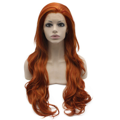 

Long Wavy Reddish Blonde Natural Lace Front Synthetic Wig
