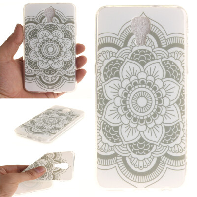 

White flowers Pattern Soft Thin TPU Rubber Silicone Gel Case Cover for LG X Screen