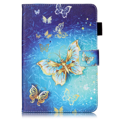 

Golden Butterfly Design PU Leather Flip Cover Wallet Card Holder Case for IPAD6