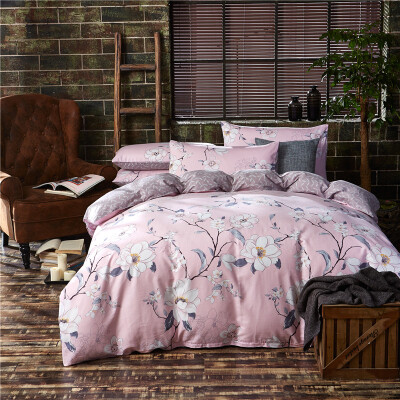 

Shanshan bedding home textiles cotton printing bed four sets of cotton sheets quilt love thick flour 15 m 18 m