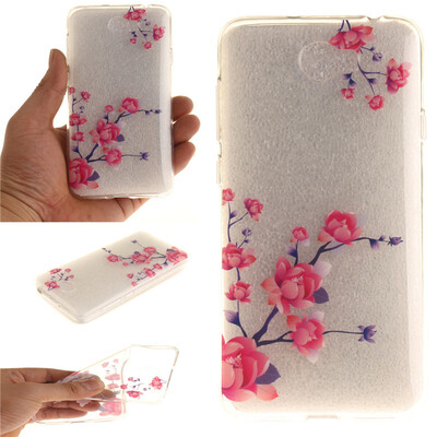 

Peach blossom Pattern Soft Thin TPU Rubber Silicone Gel Case Cover for Huawei Y5 II