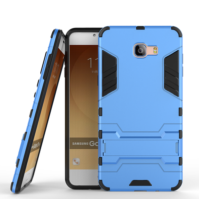 

Blue Slim Robot Armor Kickstand Shockproof Hard Rugged Rubber Back Case For SAMSUNG Galaxy C9