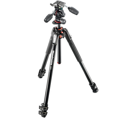 

Manfrotto MK190XPRO3-3W 190-дюймовые алюминиевые трехногие штативы трехмерные комплекты из трех комплектов, оснащенных трехмерной системой PTZ 90 ° с центральным выступом XPRO