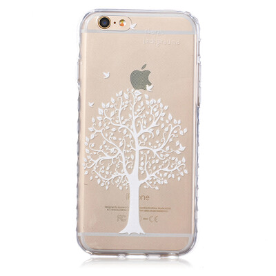 

White tree Pattern Soft Thin TPU Rubber Silicone Gel Case Cover for IPHONE 6 Plus6S Plus