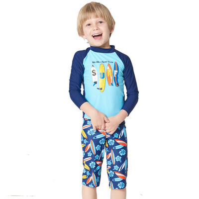 

Yizi children swimsuit boys baby split anti-UV surf clothing 1213 years old 150-160cm surfboard printing Ezi16007
