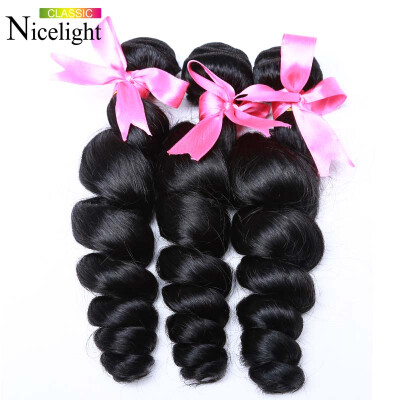 

Nicelight Hair 7A Virgin Unprocessed Peruvian Loose Wave Virgin Hair 3 Bundles Loose Curly Peruvian Virgin Hair Loose Wave