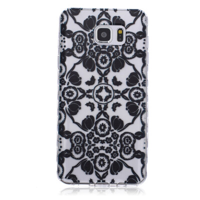 

Black flowers Pattern Soft Thin TPU Rubber Silicone Gel Case Cover for SAMSUNG GALAXY Note 5