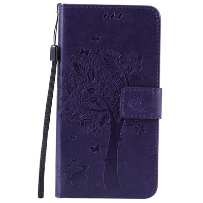 

Purple Tree Design PU Leather Flip Cover Wallet Card Holder Case for SAMSUNG C5