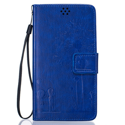 

Blue Lovers and Dandelion Style Embossing Classic Flip Cover with Stand Function and Credit Card Slot for LG G3