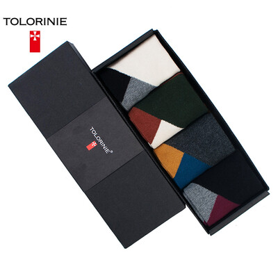 

【Jingdong Supermarket】 TOLORINIE casual men's socks combing cotton geometrical men's socks spring and summer thin section short socks [4 double] K7134M0011