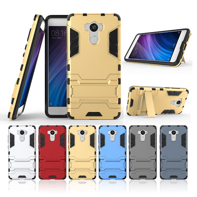 

Золотой Slim Robot Armor Kickstand Ударопрочный жесткий корпус из прочной резины для XIAOMI RedMi 4 Prime