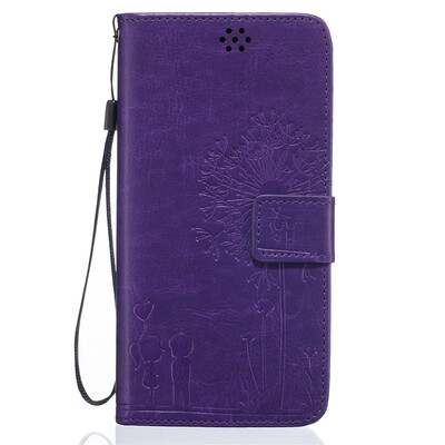 

Purple Lovers and Dandelion Style Embossing Classic Flip Cover with Stand Function and Credit Card Slot for IPHONE 6/6S