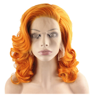 

Iwona Synthetic Hair Lace Front Shoulder Wavy Orange Wig