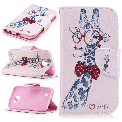 

Giraffe Design PU Leather Flip Cover Wallet Card Holder Case for LG K3 2017