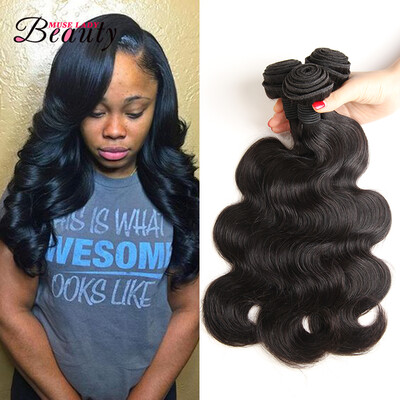 

Muse Lady Beauty Malaysian Human Hair Extension Body Wave Virgin Hair 3 Bundles Lot Top Quality Unprocessed Hair Weaves
