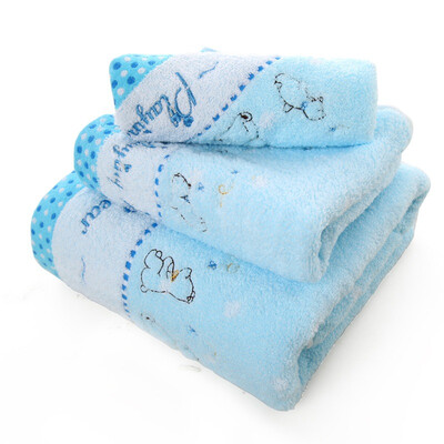 

King No Bedding Cotton Twistless 5146 Towel Square Towel Bath Towel Combination Blue