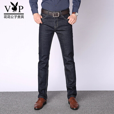 

Playboy VIP Collection PLA7002 Бизнес casual Тонкий прямой стрейч джинсы мужской синий черный 31