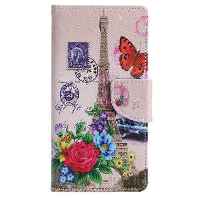 

Butterfly Tower Design PU Leather Flip Cover Wallet Card Holder Case for SONY XZ