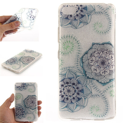 

Blue&green dream flower Pattern Soft Thin TPU Rubber Silicone Gel Case Cover for Lenovo S90