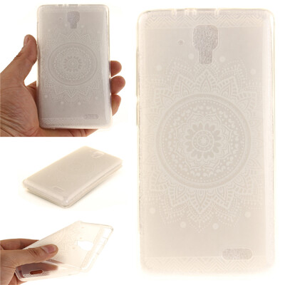 

White mandala Pattern Soft Thin TPU Rubber Silicone Gel Case Cover for Lenovo A536
