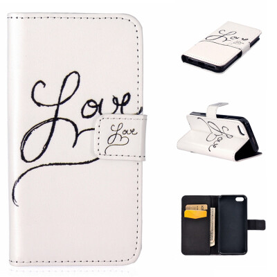 

Love Design PU Leather Flip Cover Wallet Card Holder Case for IPHONE 5C