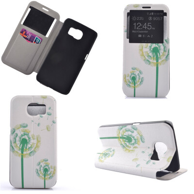 

Green Dandelion Design PU Leather Flip Cover Wallet Card Holder Case for Samsung Galaxy S7 Edge