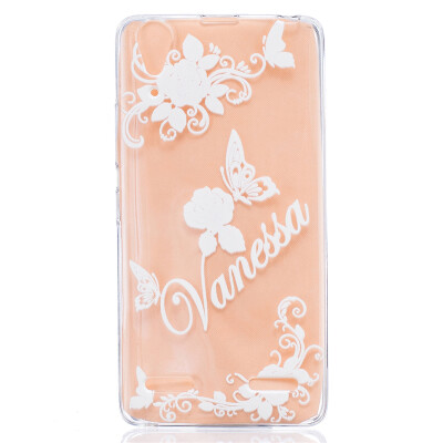 

White butterfly Pattern Soft Thin TPU Rubber Silicone Gel Case Cover for Lenovo A6000