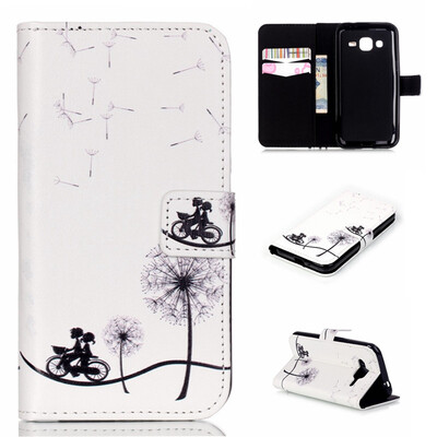 

Bike and dandelion Design PU Leather Flip Cover Wallet Card Holder Case for SAMSUNG GALAXY J2