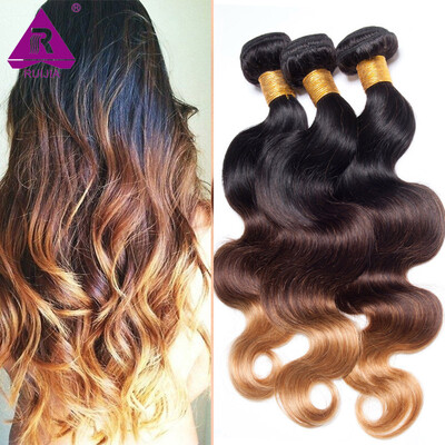

Body Wave Malaysian Hair Brown 3 Pcs Ombre Human Hair Extension Malaysian Virgin Hair Body Wave Remy Human Hair Bundles T1B427